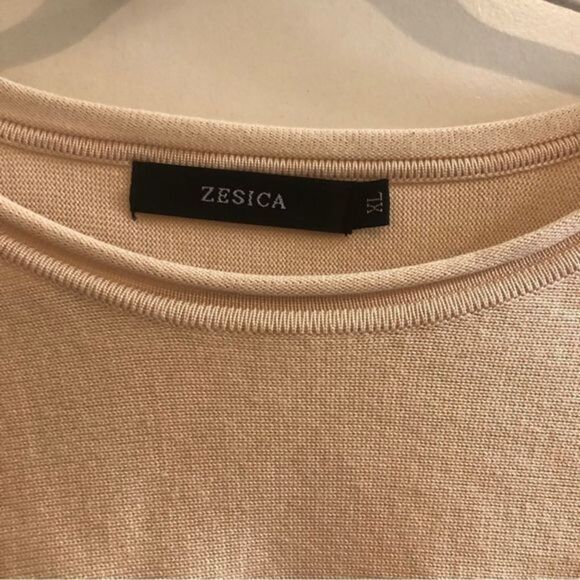 Cropped Cozy Light Pink Dropped Shoulder Long Sleeve‎ Knit Sweater Size XL - Picture 3 of 5